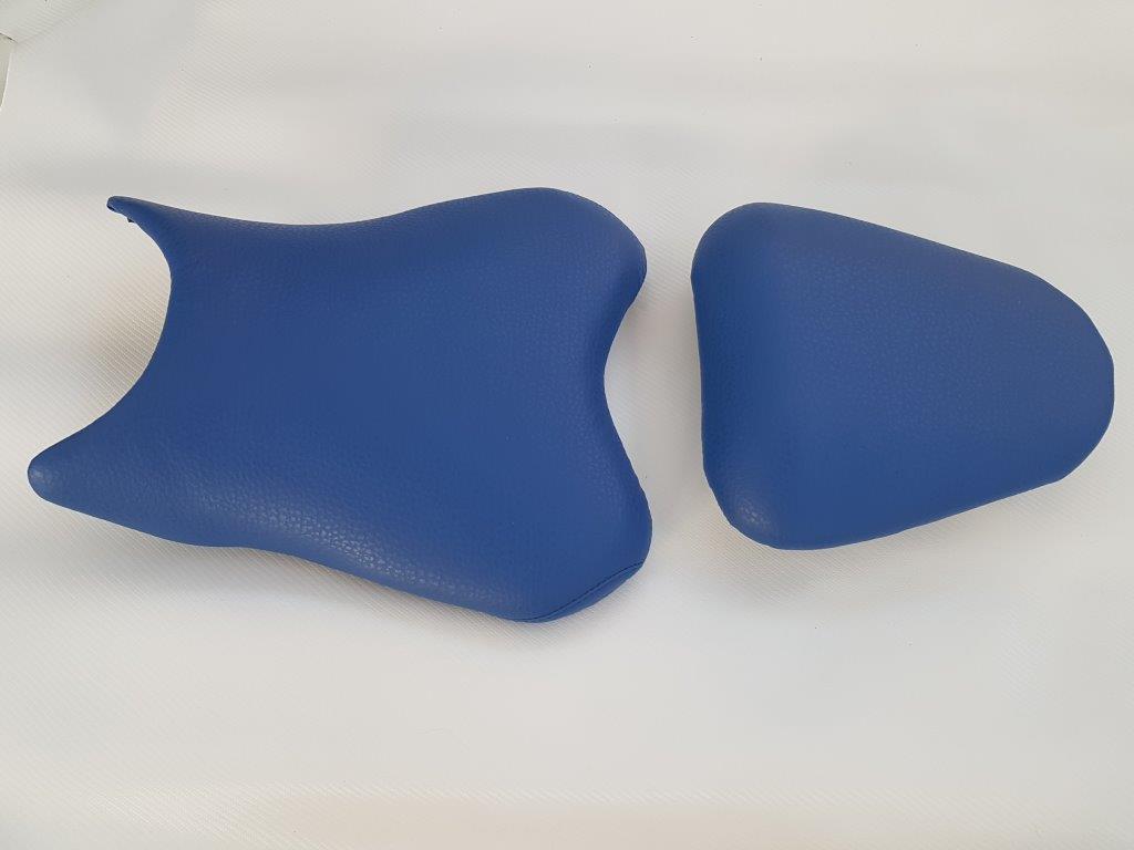 Rivestimento doppia sella moto in finta pelle blu